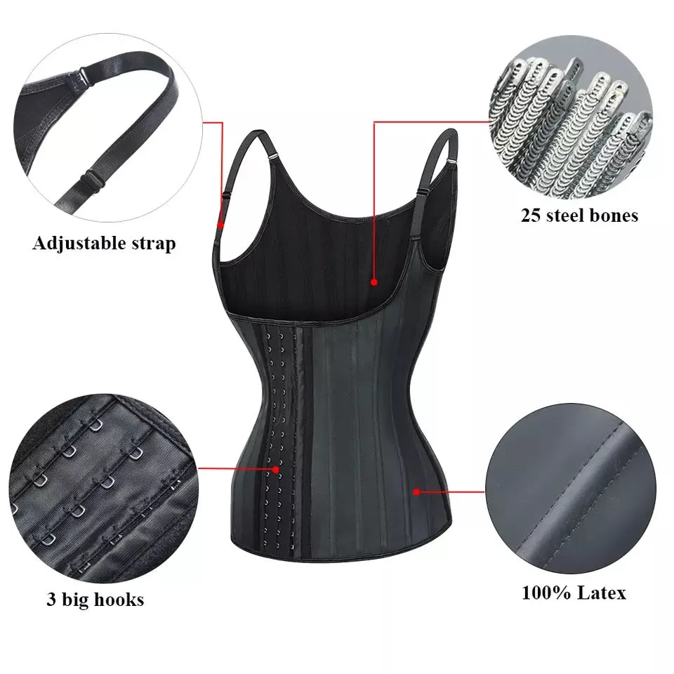 25 Steel Bone Latex Vest Waist Trainer