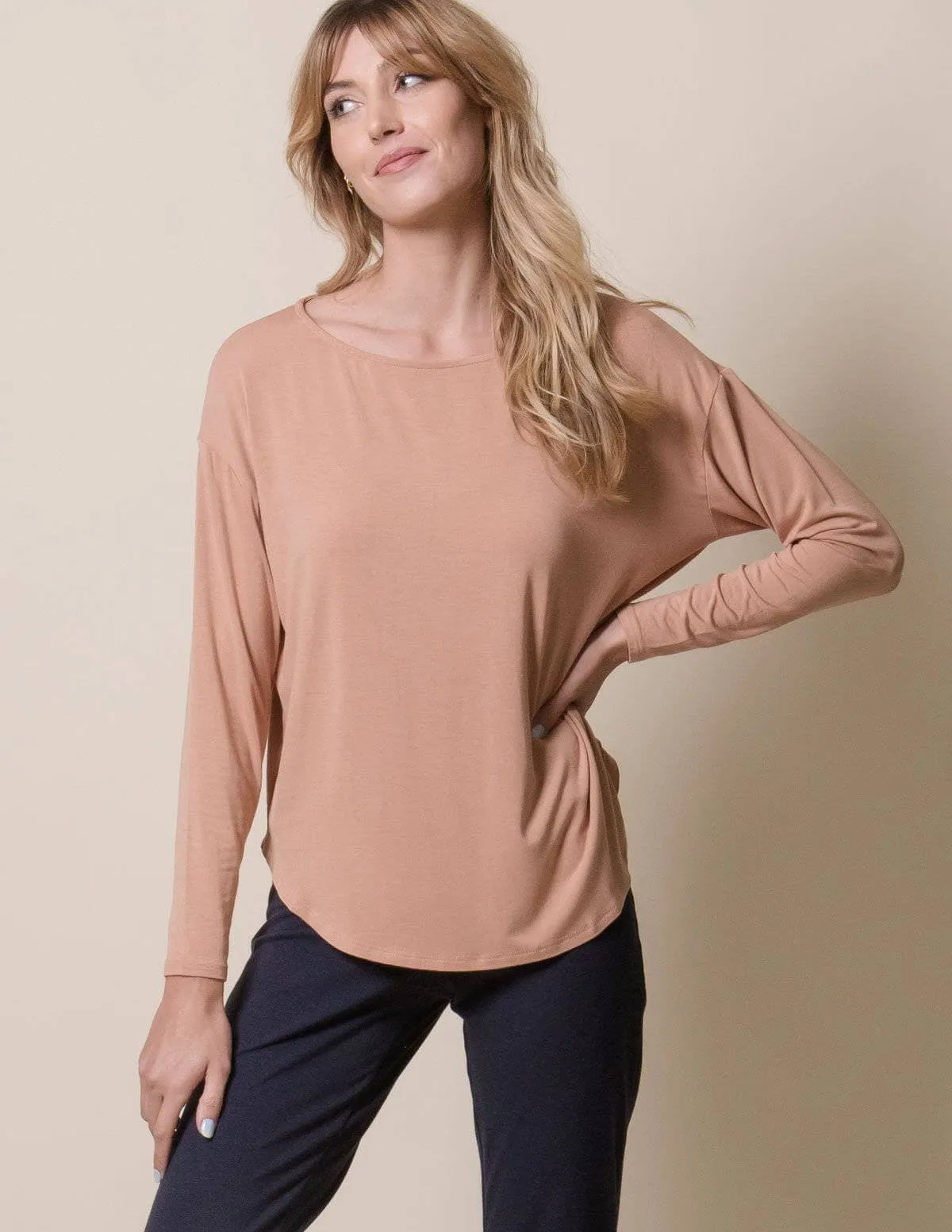 Bamboo Dolman Long Sleeve Tee - As-Is-Clearance