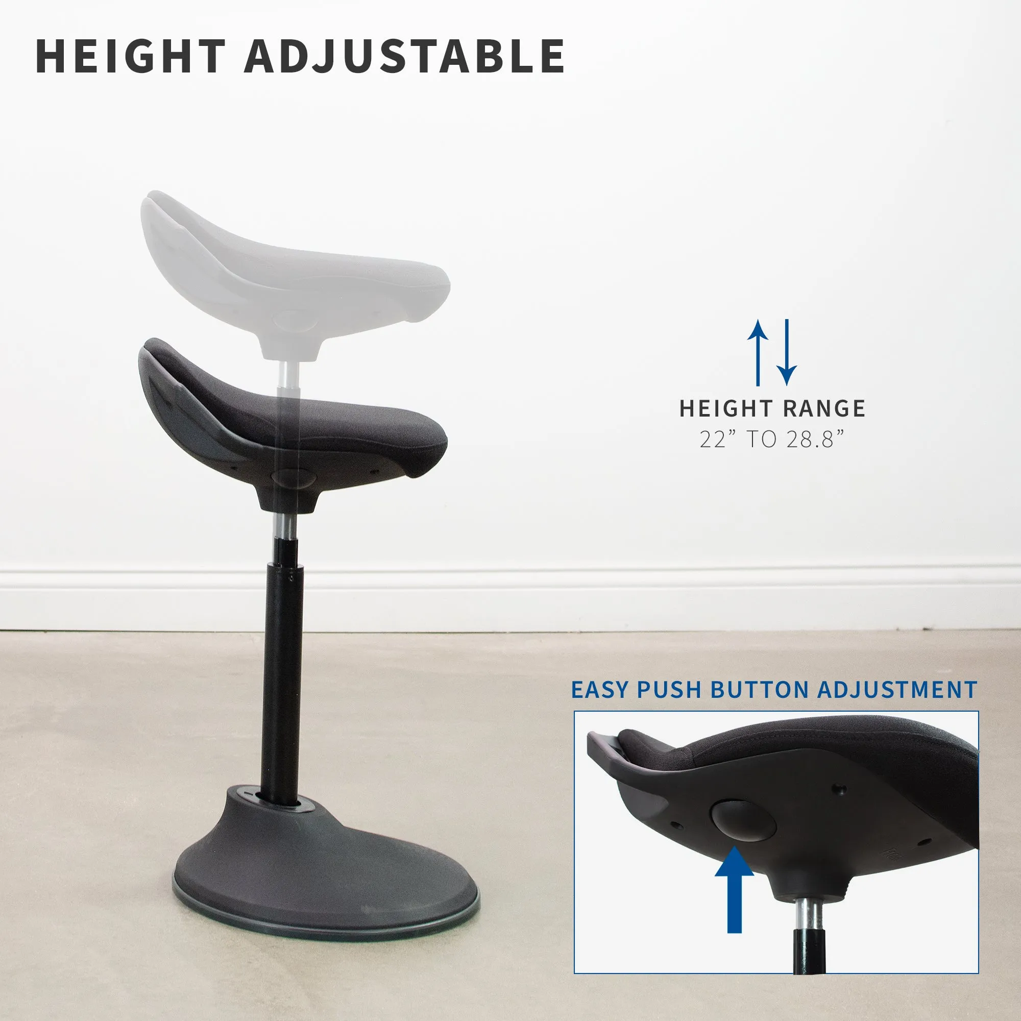 Black Height Adjustable Perch Stool