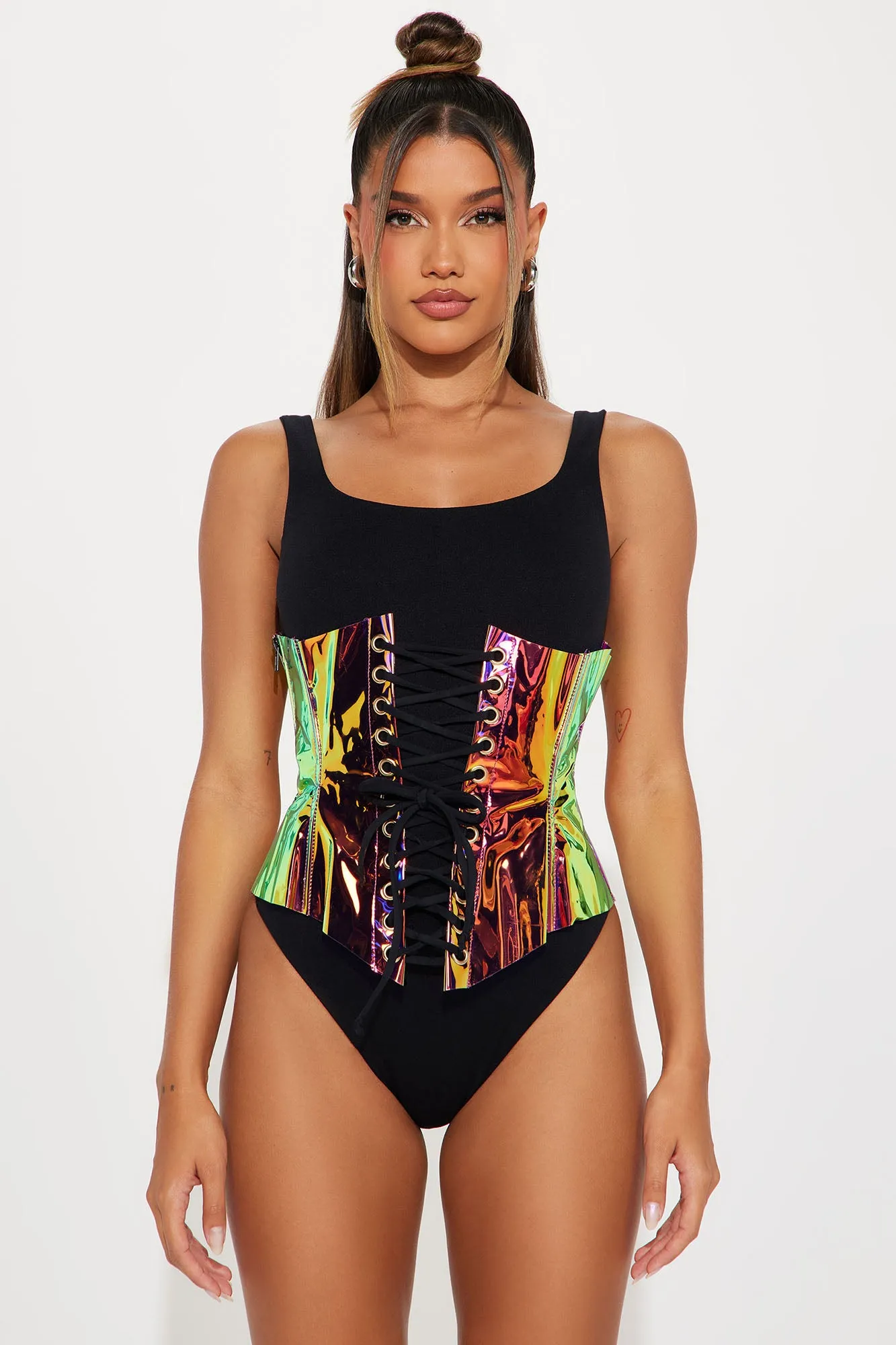 Chasing The Bass Holographic Corset Belt - Multi Color