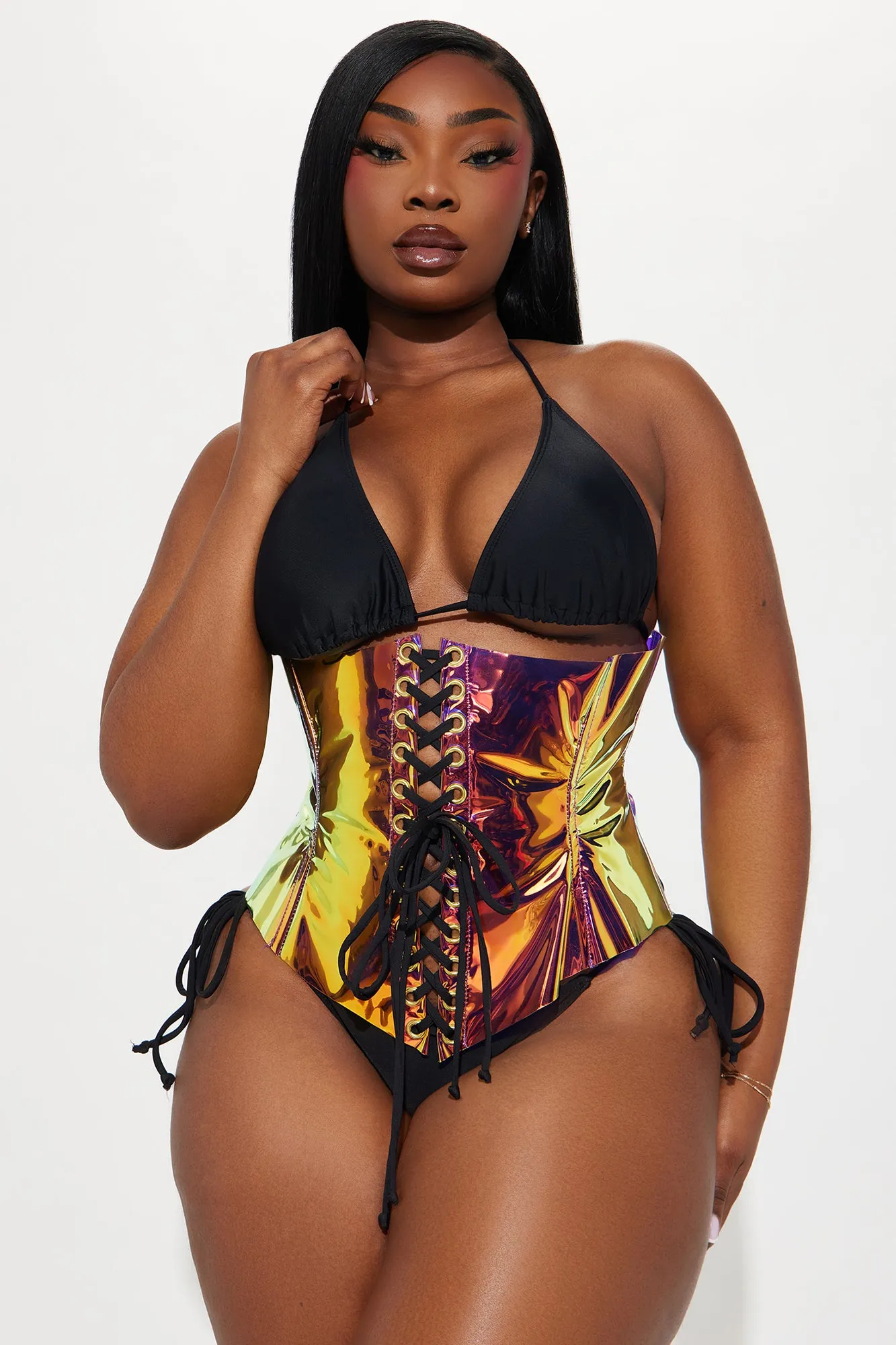 Chasing The Bass Holographic Corset Belt - Multi Color