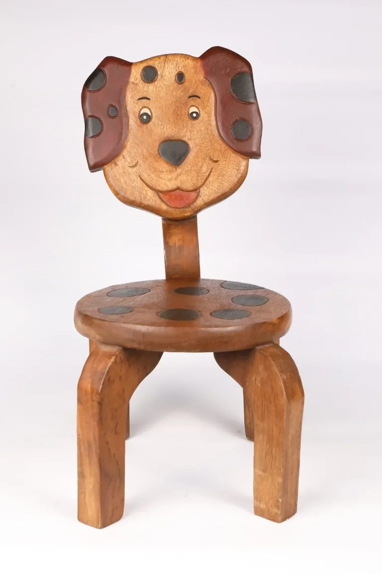 Children's Wooden Puppy Dog Chair Toddlers Sitting Chair with supporting strong backrest