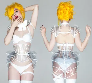 Clear PVC Angled long underbust