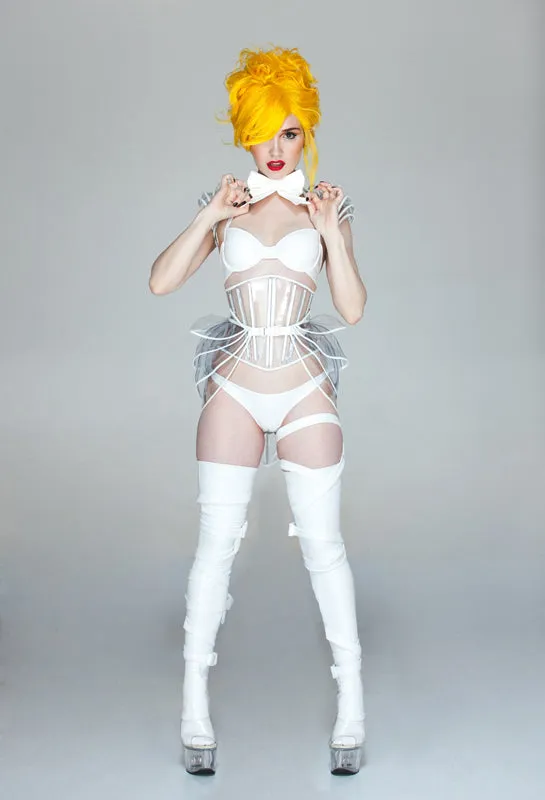 Clear PVC Angled long underbust