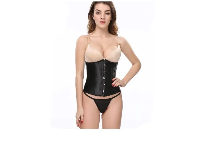 Corset Satin Boned - XL (Black)