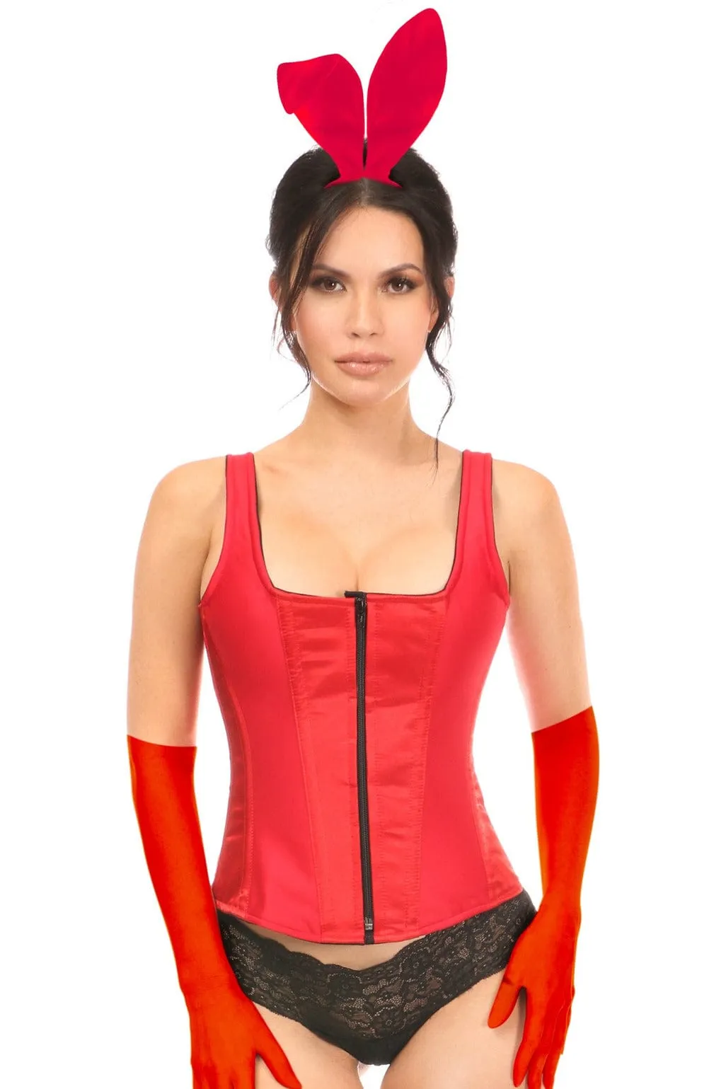 Deluxe Four Piece Classic Red Bunny Corset Costume