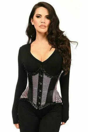 Deluxe Pink Burlesque Underwire Curvy Cut Waist Cincher Corset