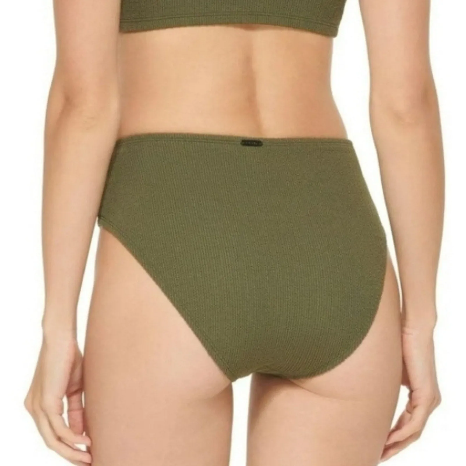 DKNY Textured High Waist Bikini Swim Bottom XL