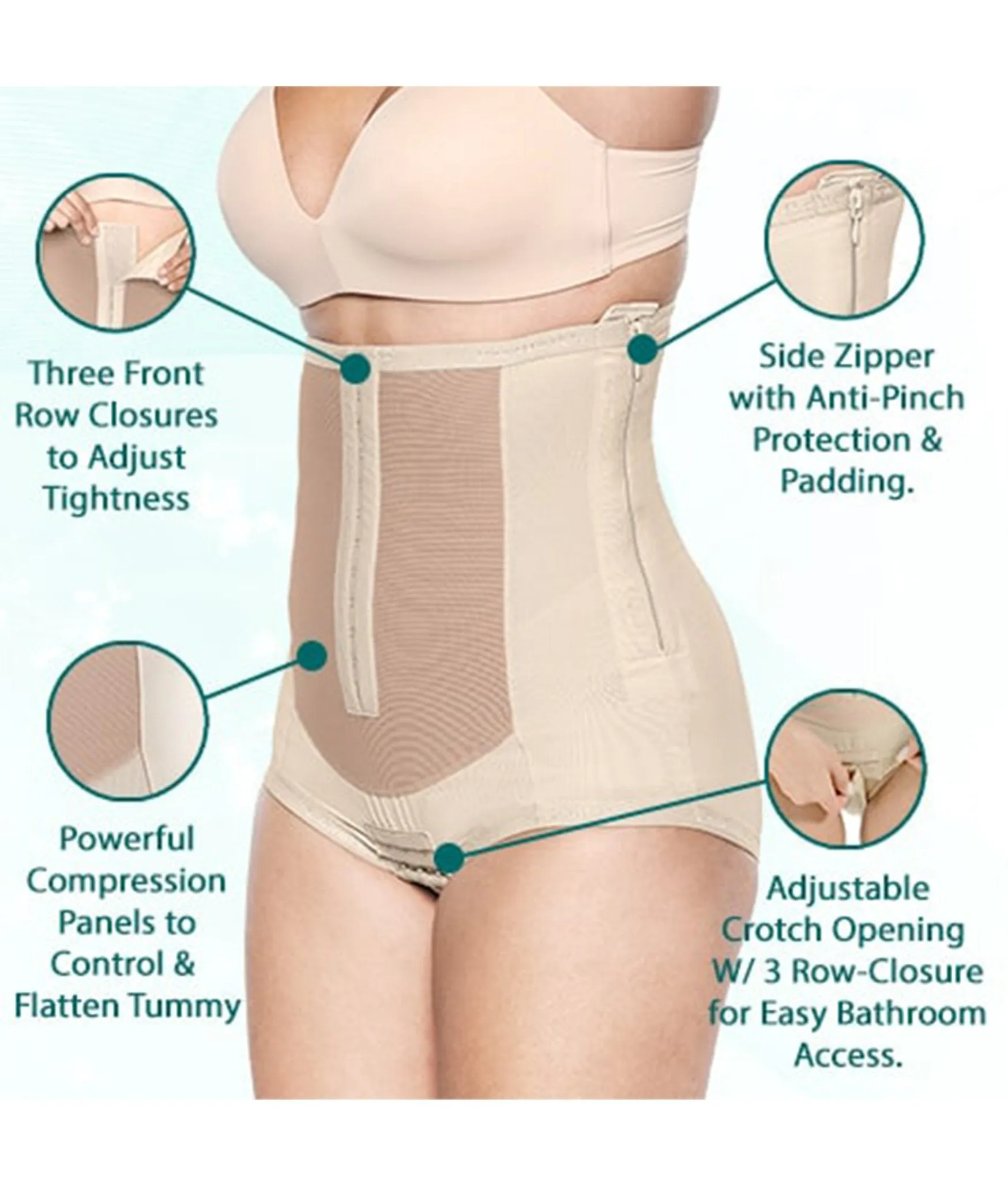 Dual-Closure Postpartum Girdle for  C-Section or Natural Birth