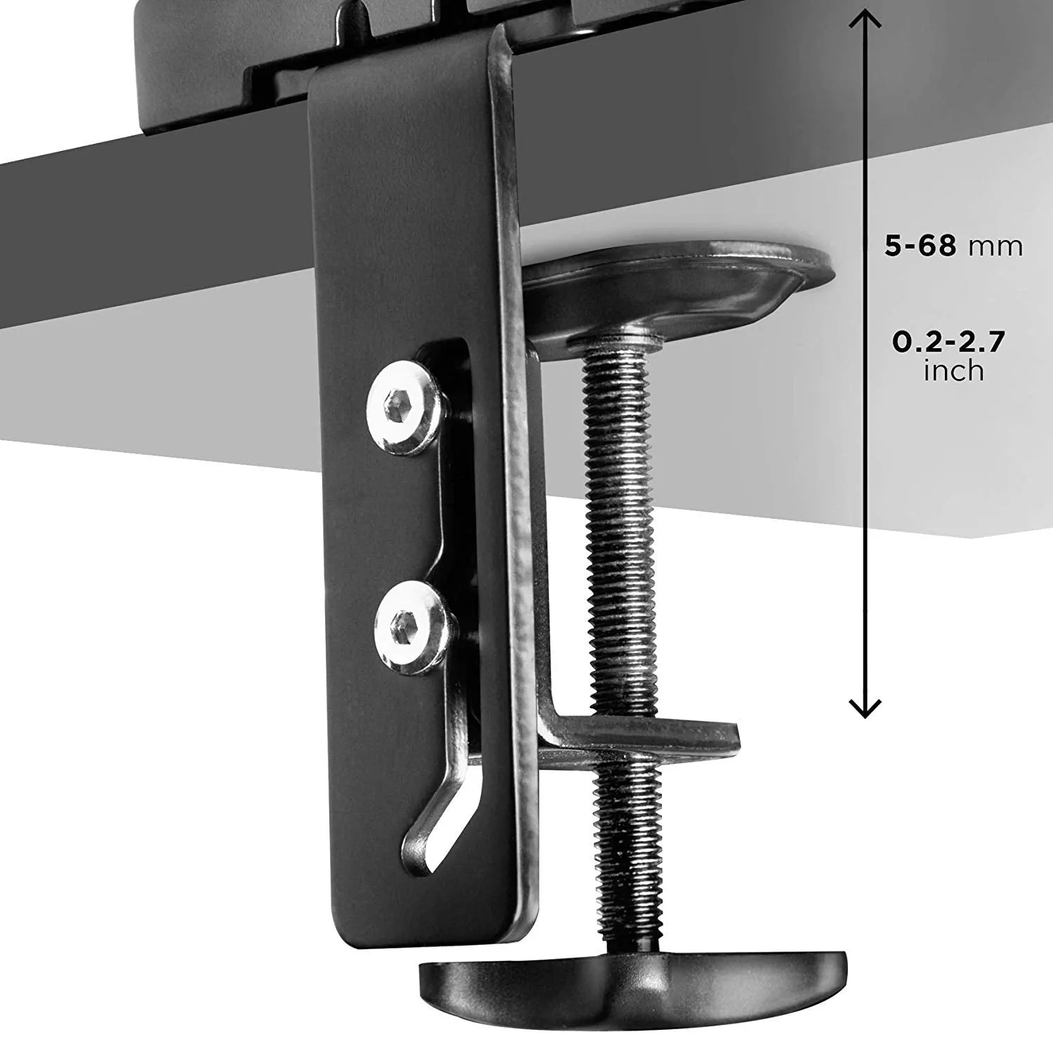 Duronic Monitor Arm Stand DMDC52 | Double Gas-Powered PC Desk Mount | BLACK | Height Adjustable | For Two 13-24 LED LCD Screens | VESA 75/100 | 6.5kg Capacity | Tilt -90°/ 85°,Swivel 180°,Rotate 360°