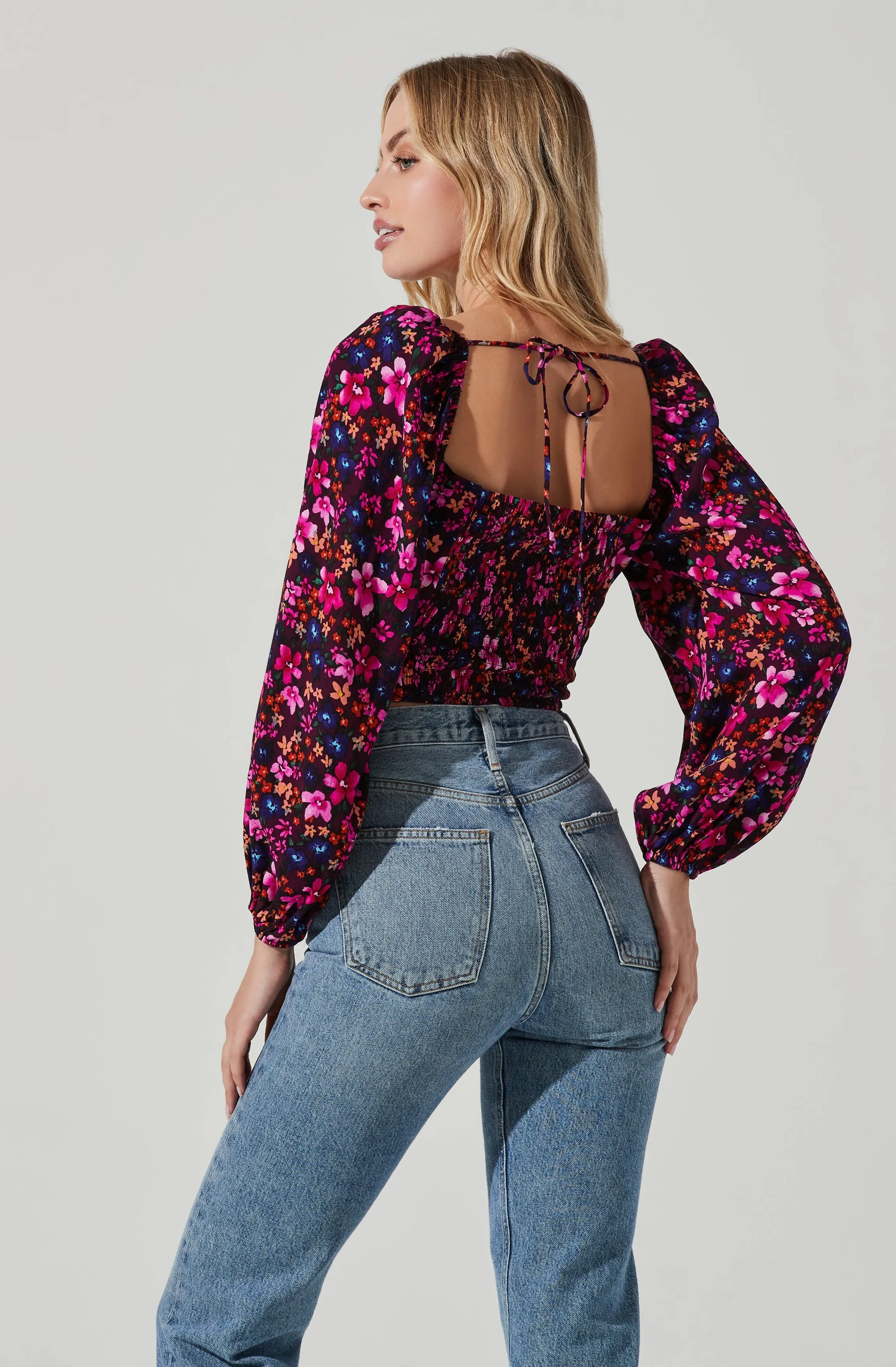 Edwina Floral Corset Long Sleeve Top