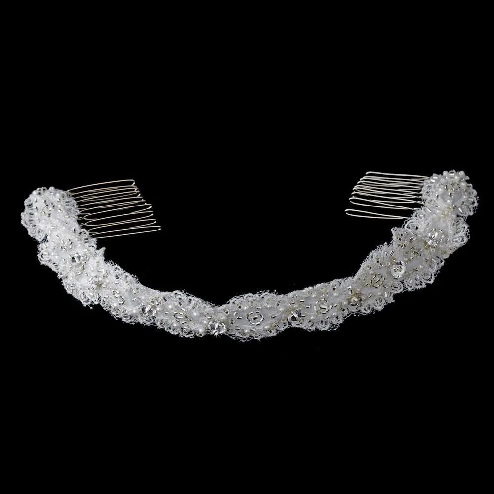 Elegant Vintage Lace, Cearl & Crystal Headband