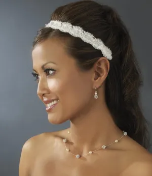 Elegant Vintage Lace, Cearl & Crystal Headband