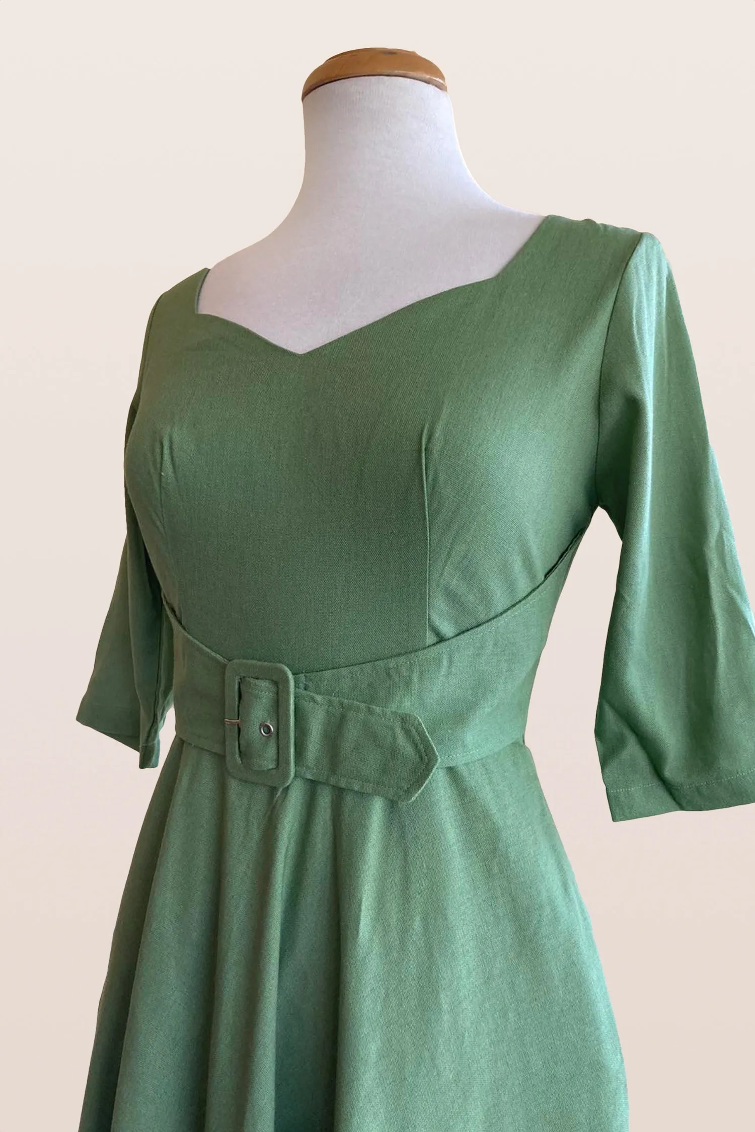 Esmee Fern Green Linen Dress