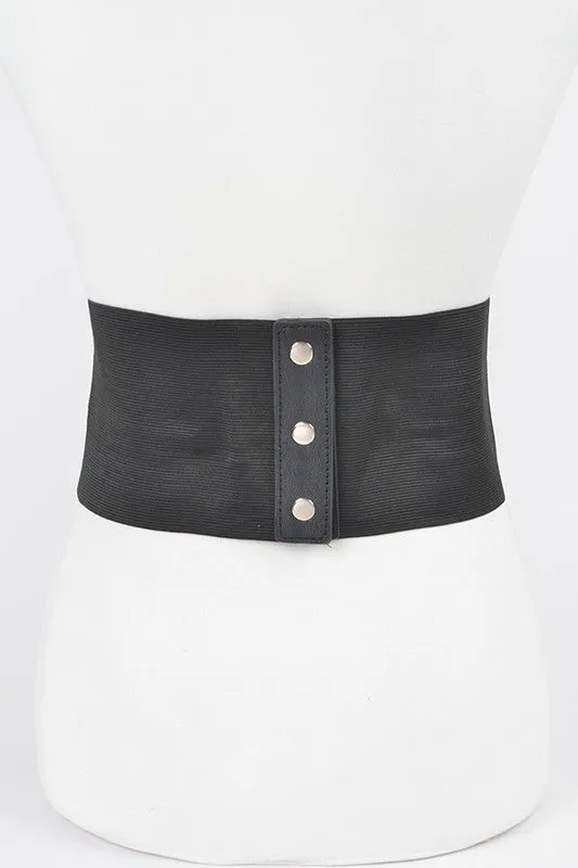 Faux Leather Corset Wide Elastic Belt