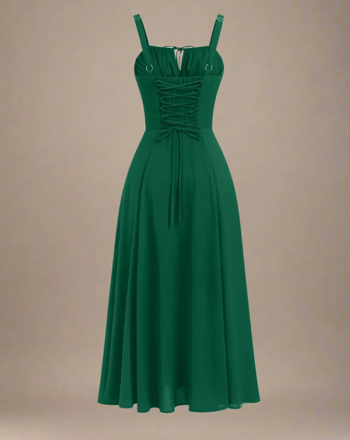 Heidi Midi Green Summer Dress