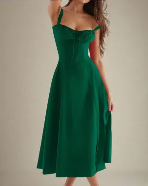 Heidi Midi Green Summer Dress