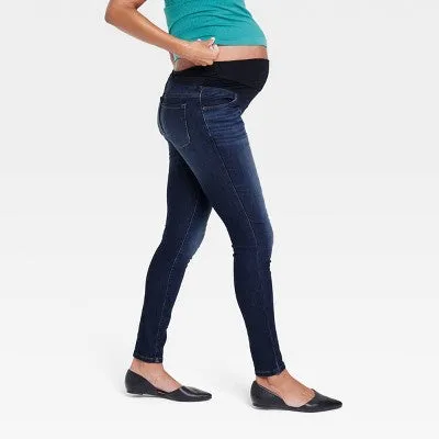 Isabel Maternity by Ingrid & Mid Rise Skinny Leg Ankle Jeans Heavyweight