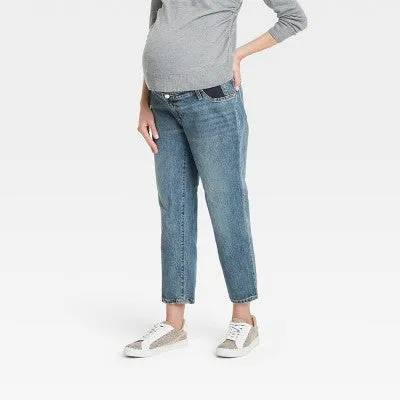 Isabel Maternity by Ingrid & Mid Rise Straight Leg Crop Jeans Midweight