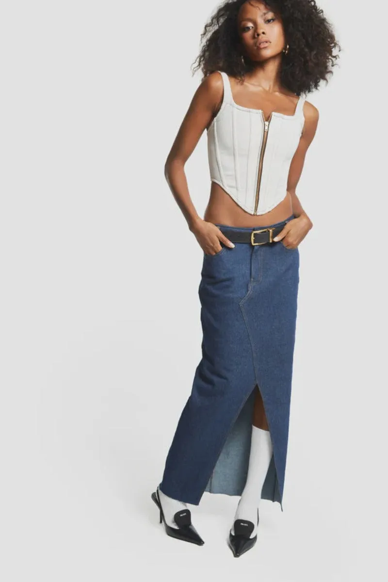 JANE B DENIM CORSET - OFF WHITE