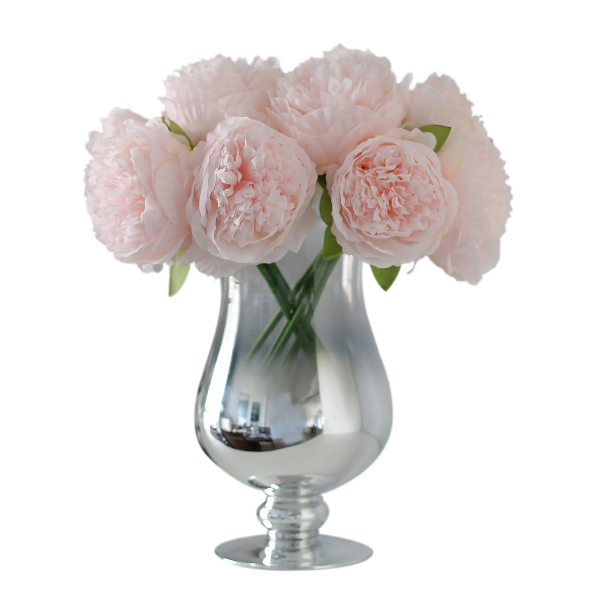 Light Pink Silk Peony Bouquet Wedding Flowers