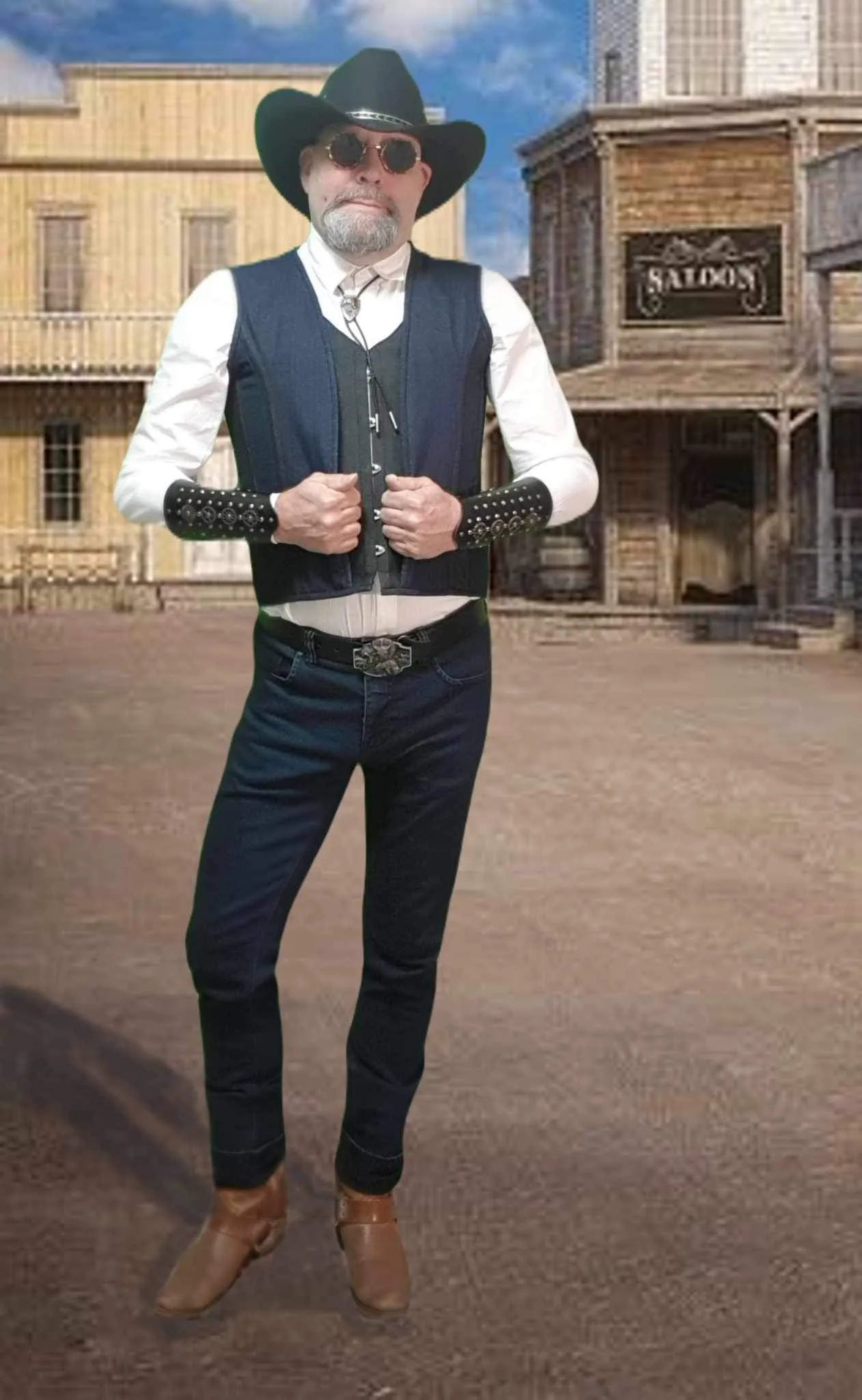 Male Corset Vest from denim