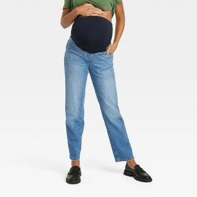 New - Isabel Maternity by Ingrid & High Rise Straight Leg Jeans