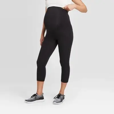 New - Isabel Maternity Pants Over Belly Active Capri Leggings Yoga Fitness Pants