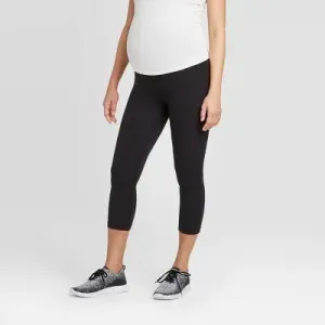 New - Isabel Maternity Pants Over Belly Active Capri Leggings Yoga Fitness Pants