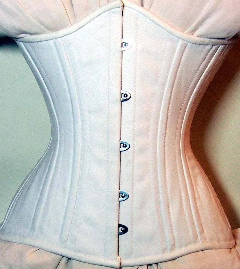 Real double row steelboned underbust cotton corset. Waisttraining fitness edition. Comfortable made to measures corset for waisttraining