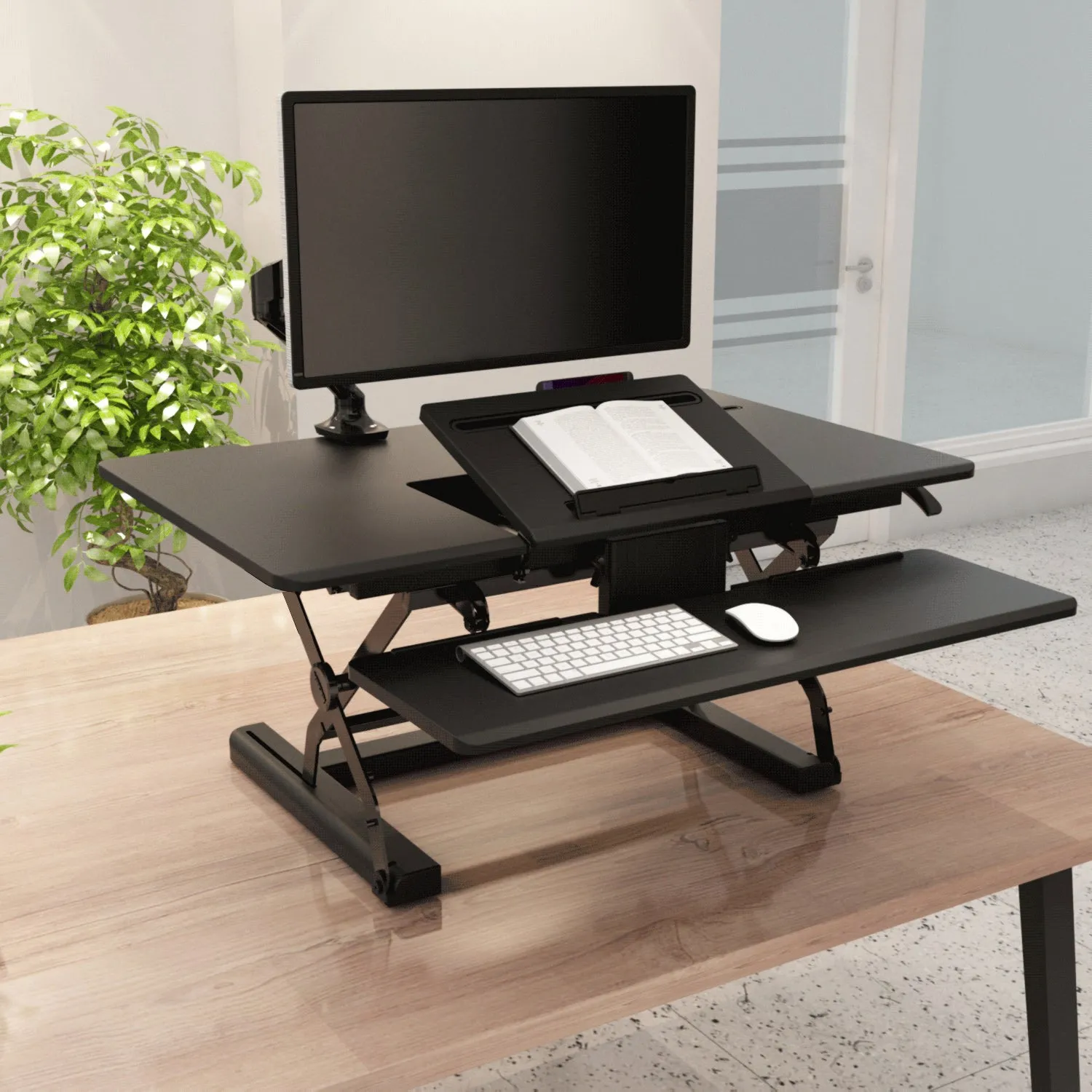 Sit Stand 36In Desk Workstation