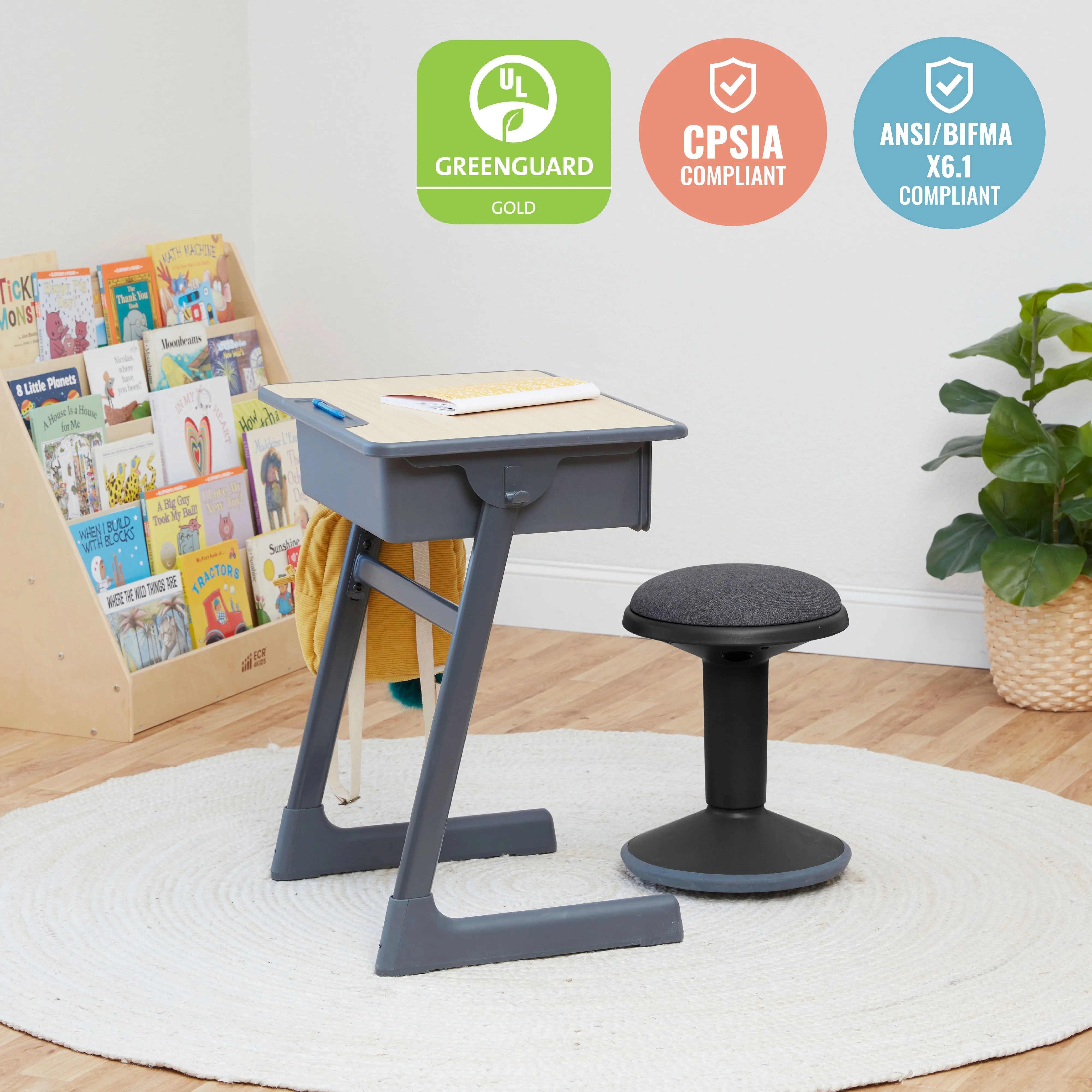 Sitwell Wobble Stool with Cushion, Adjustable Height, Active Seating