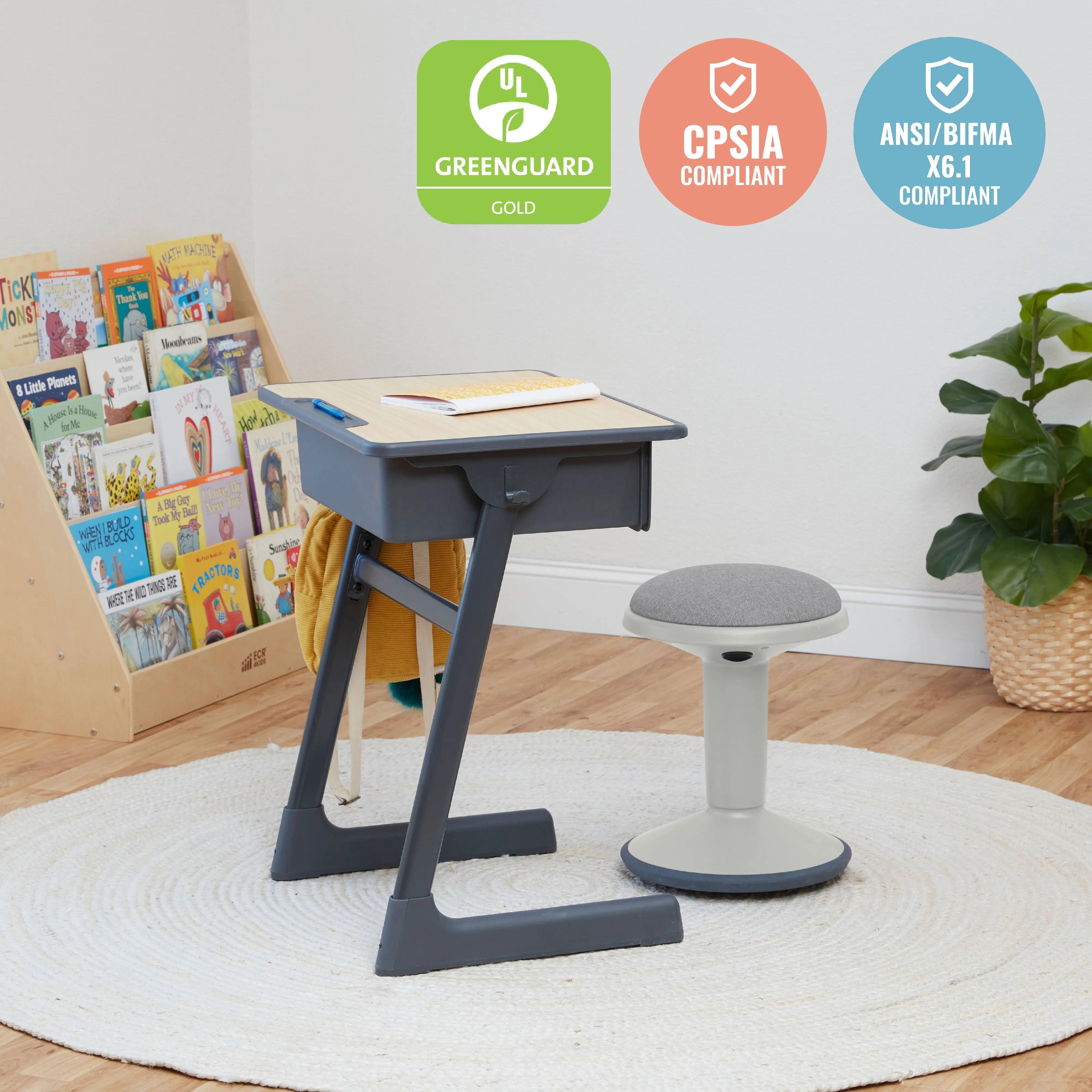 Sitwell Wobble Stool with Cushion, Adjustable Height, Active Seating