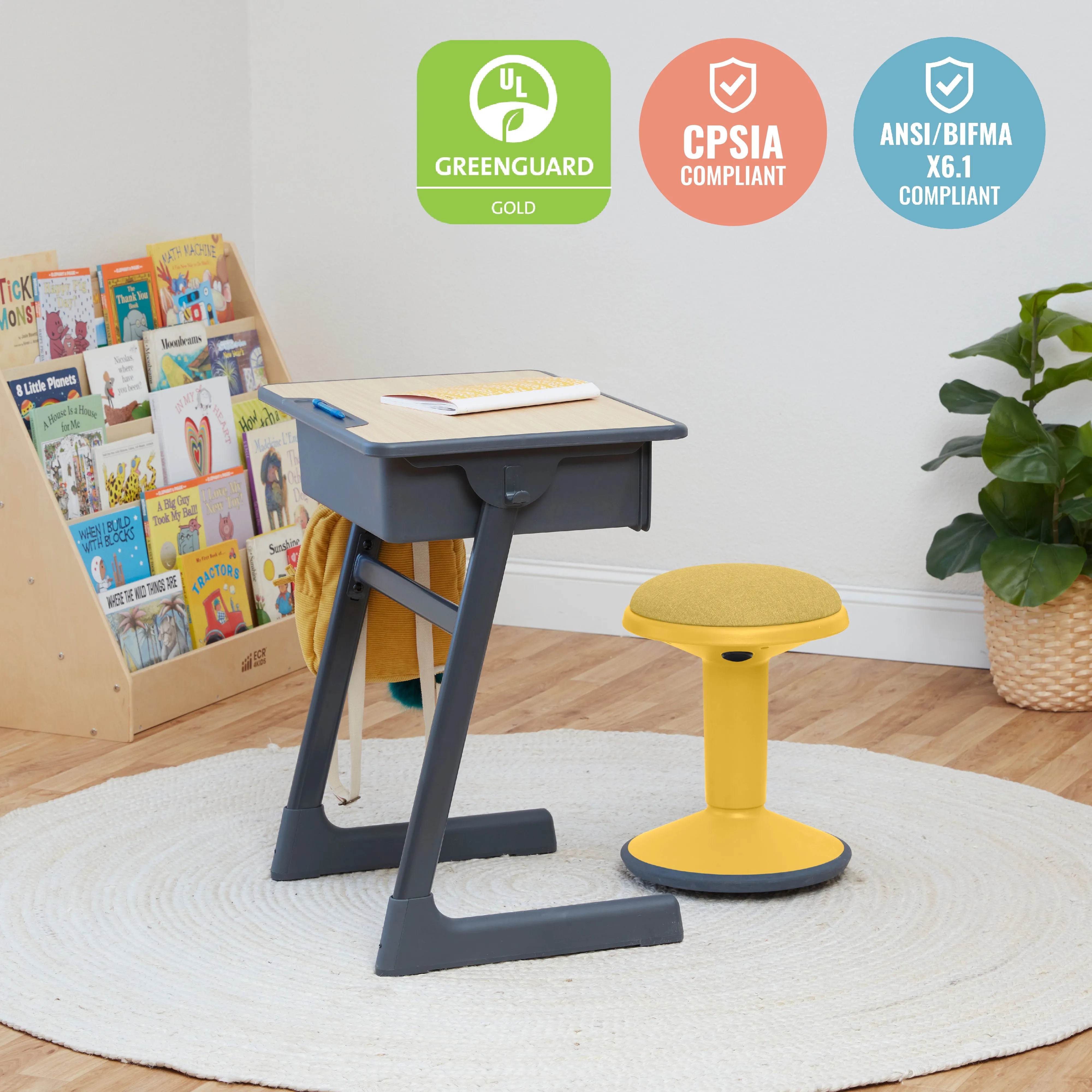 Sitwell Wobble Stool with Cushion, Adjustable Height, Active Seating