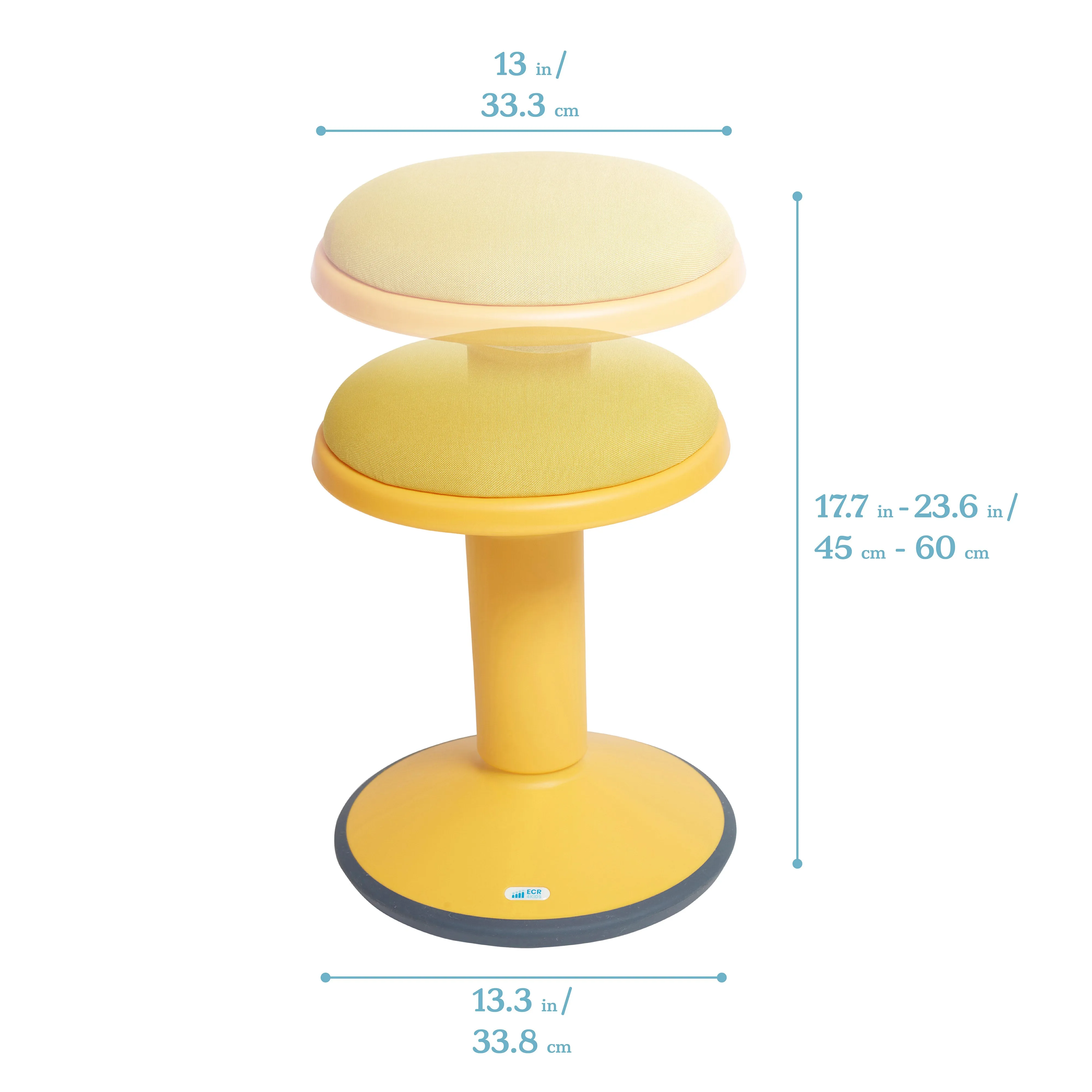 Sitwell Wobble Stool with Cushion, Adjustable Height, Active Seating