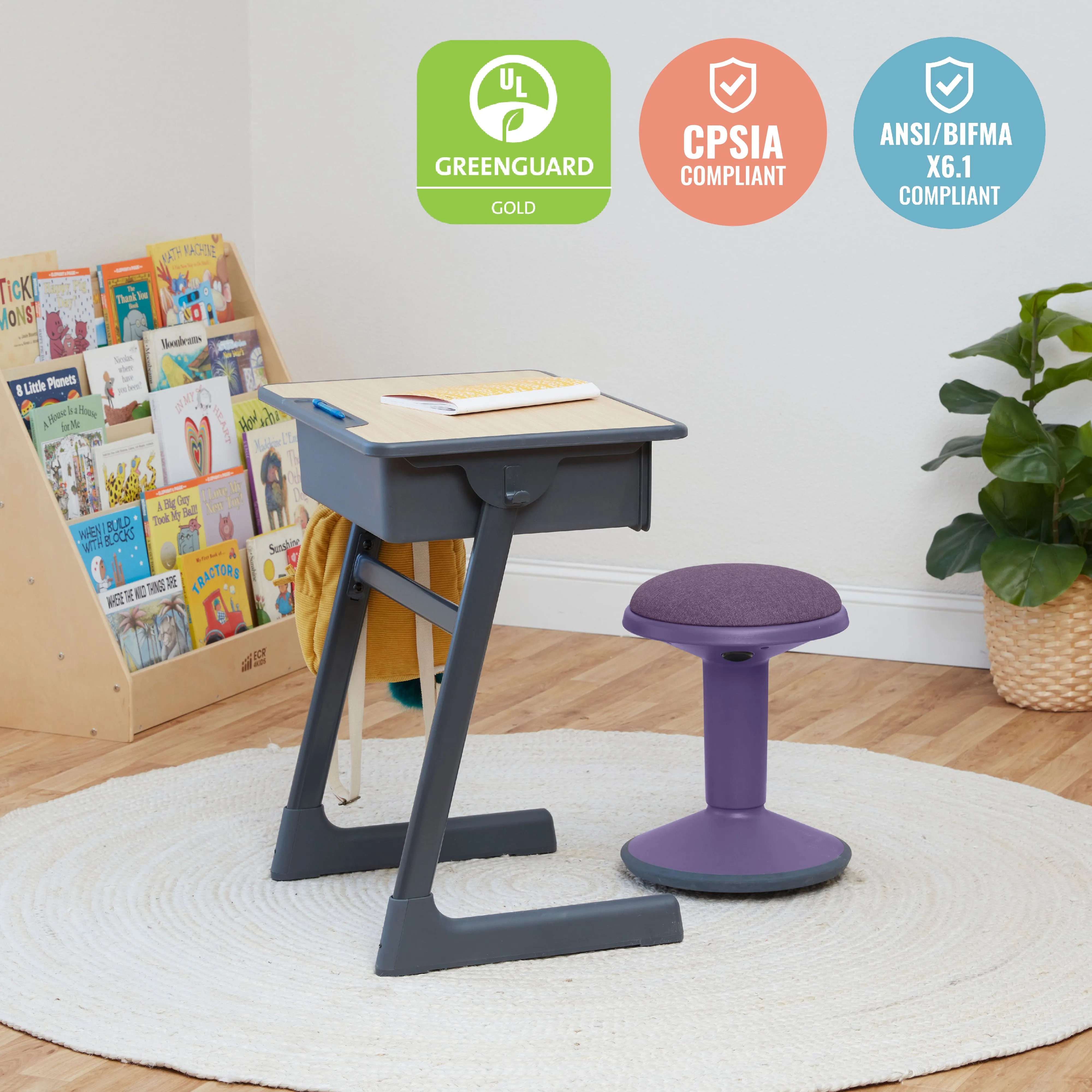 Sitwell Wobble Stool with Cushion, Adjustable Height, Active Seating