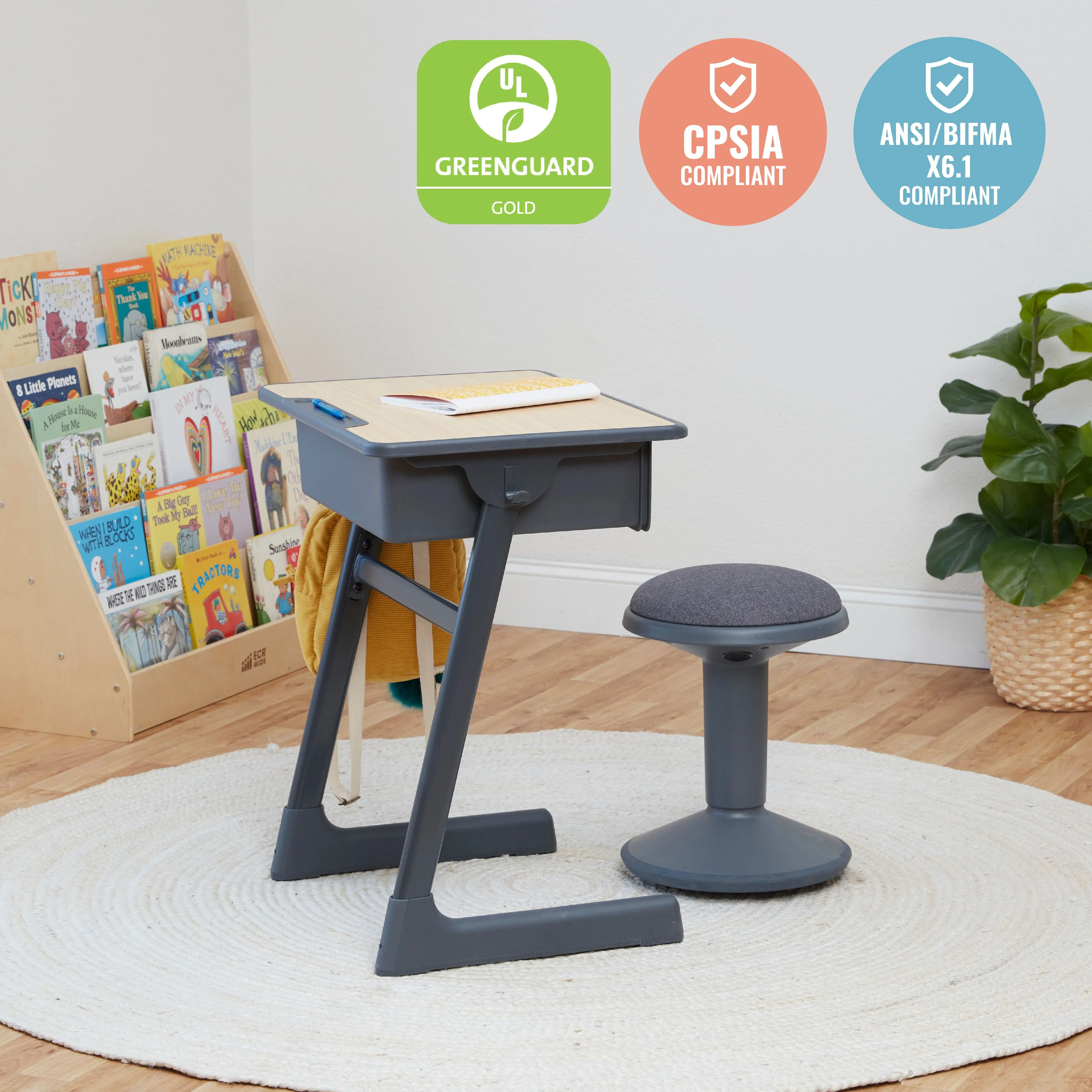 Sitwell Wobble Stool with Cushion, Adjustable Height, Active Seating