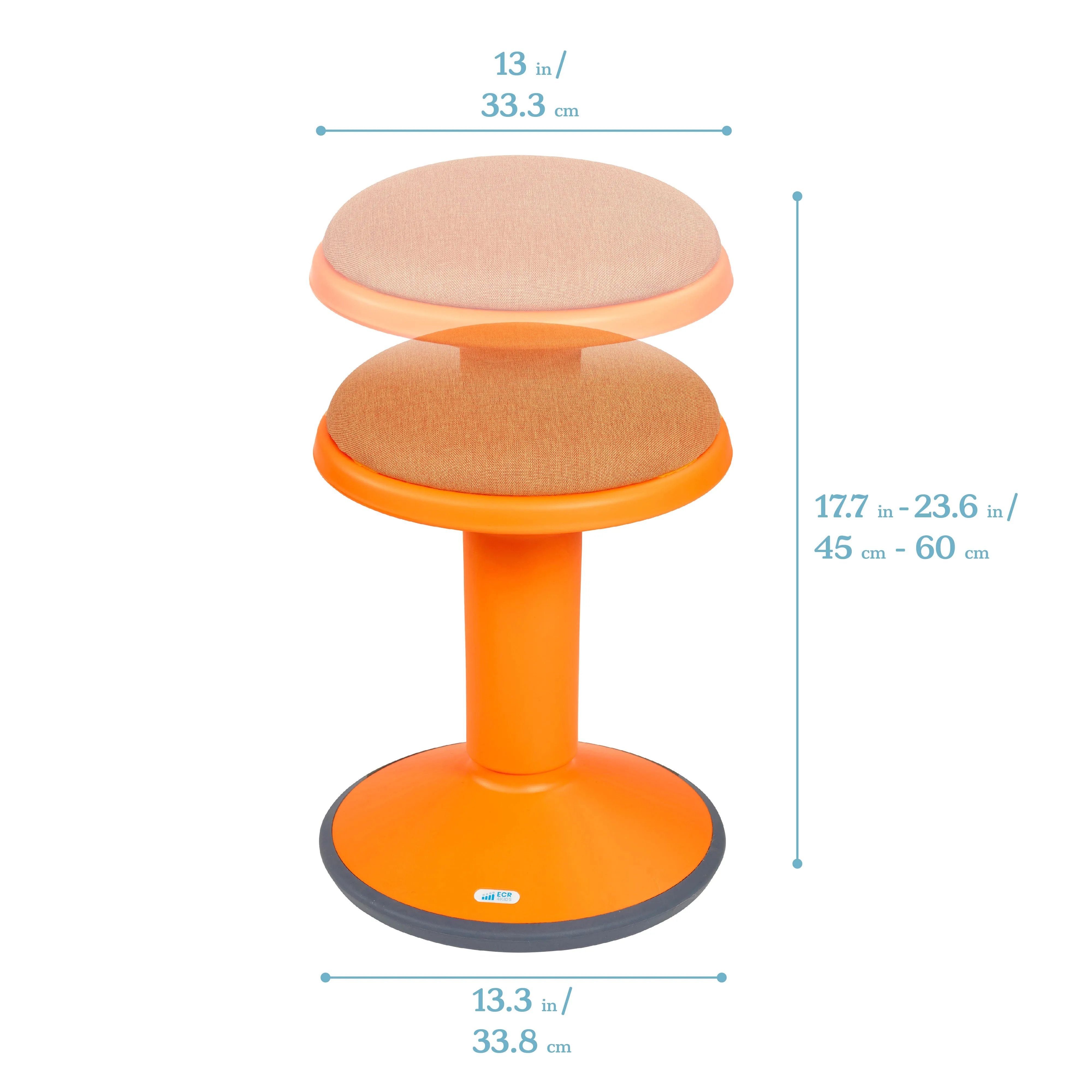 Sitwell Wobble Stool with Cushion, Adjustable Height, Active Seating