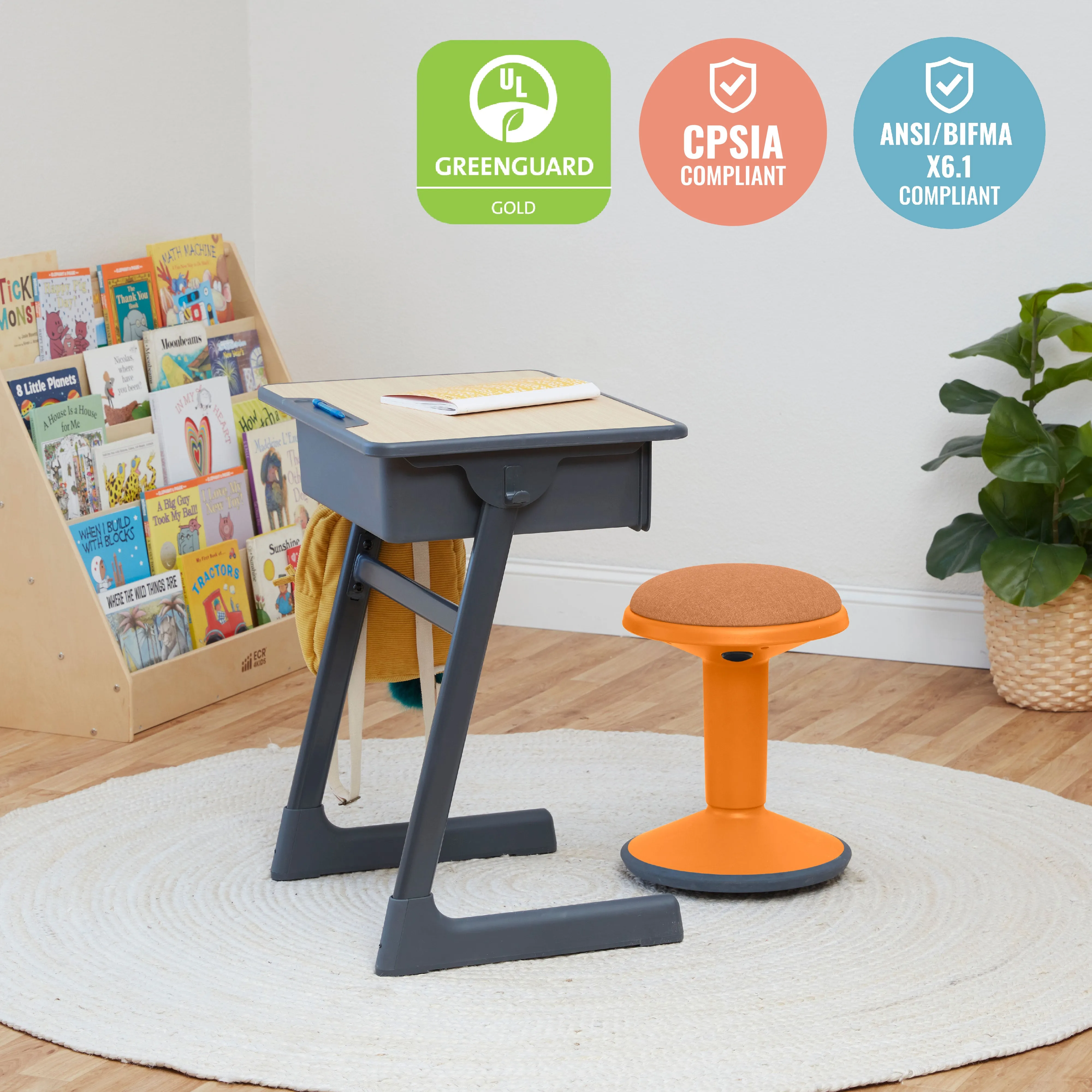 Sitwell Wobble Stool with Cushion, Adjustable Height, Active Seating