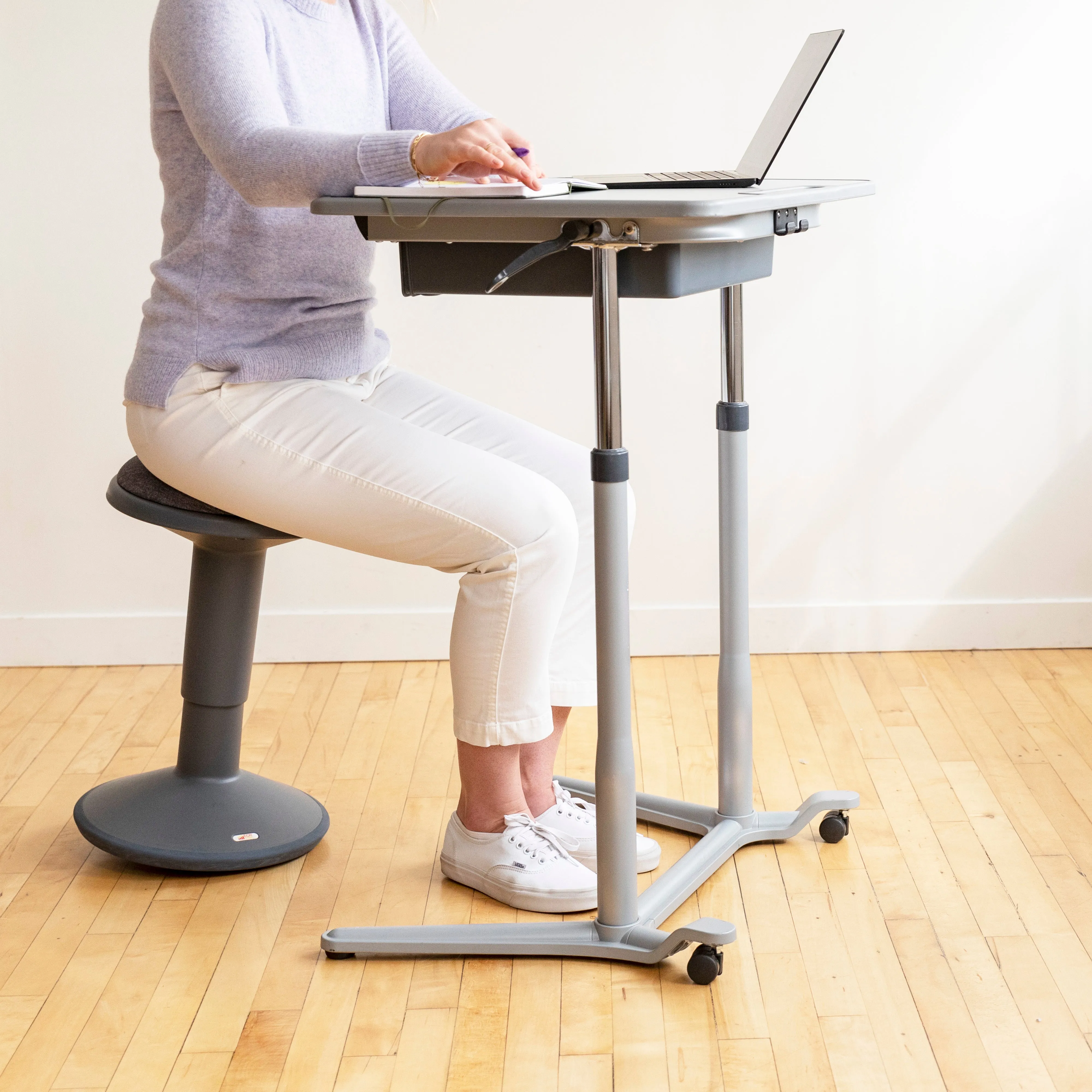 Sitwell Wobble Stool with Cushion, Adjustable Height, Active Seating