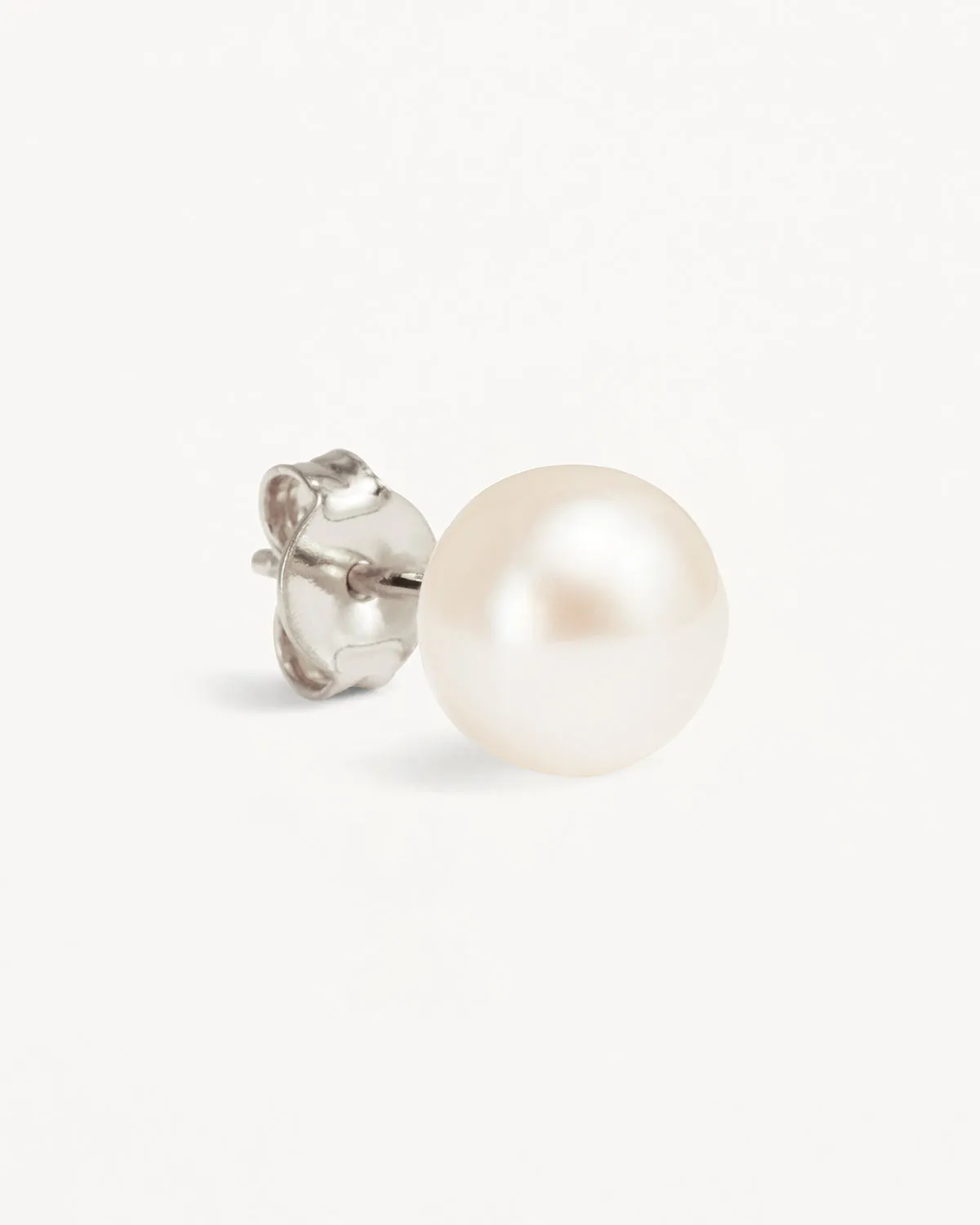 Sterling Silver Floating On Air Pearl Stud Earrings - 8mm