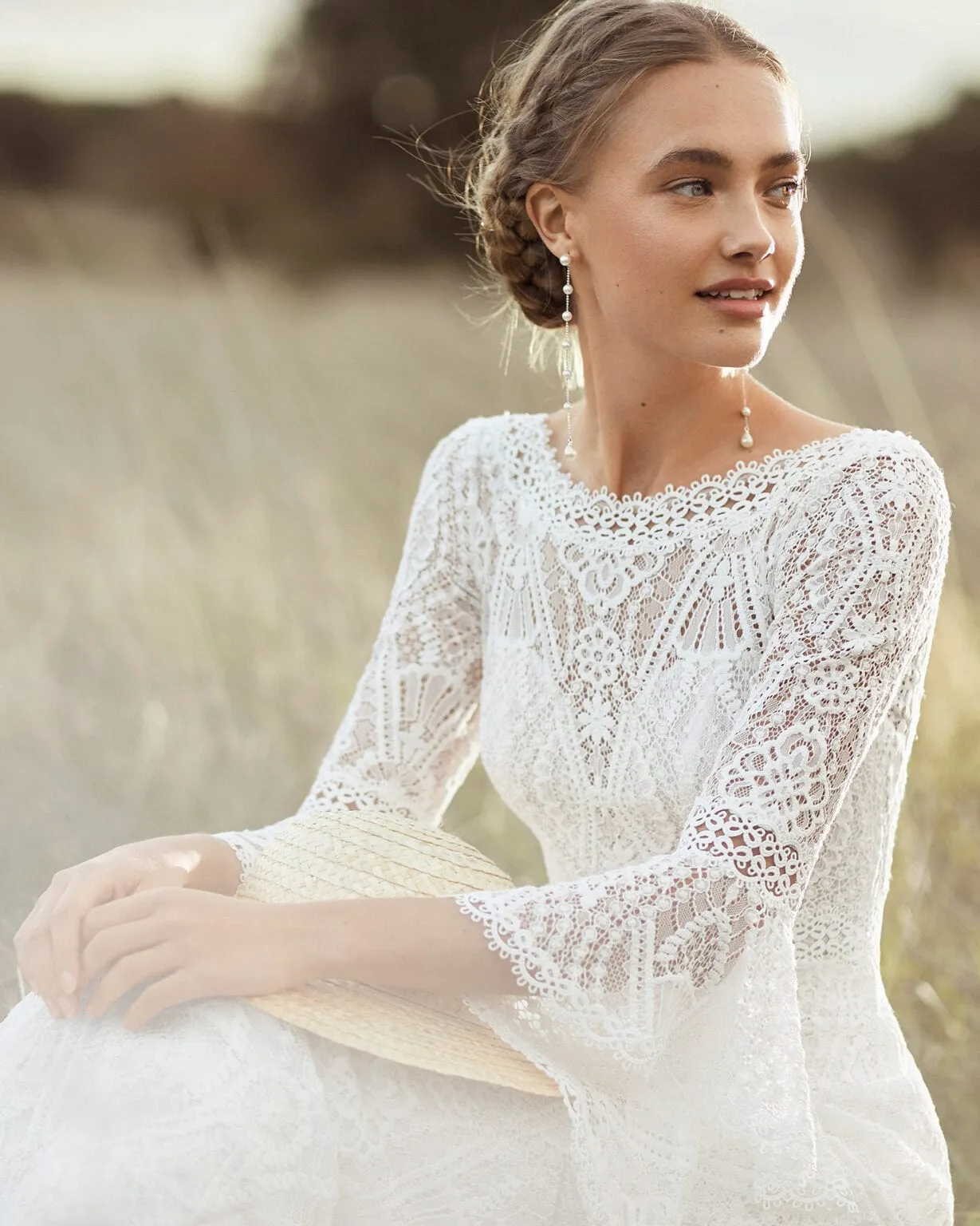 The Reana Wedding Bridal Illusion Sleeves Gown