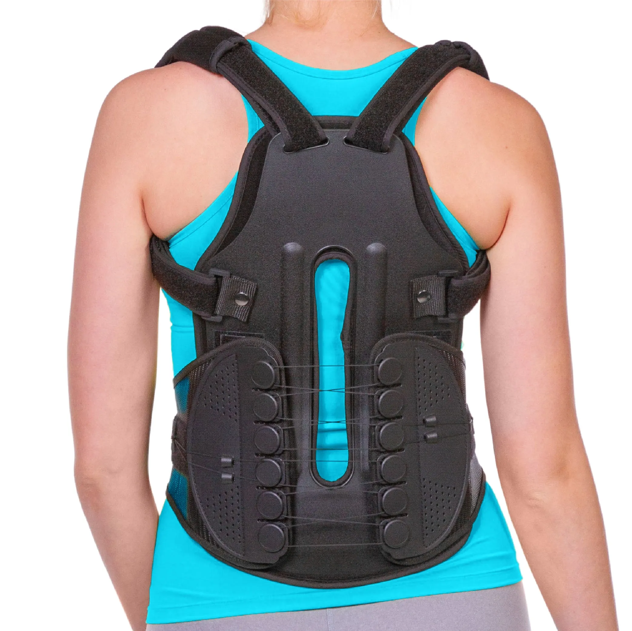 TLSO Thoracic Full Back Brace | Postural Kyphosis, Parkinson's & Fractured Vertebrae Clamshell Support