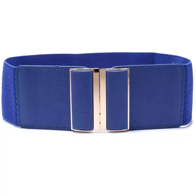 Wide Cinch Waistband - Fashionable and Flattering Belt for Women - Solid Pattern, 7.5cm Buckle Width - Adjustable for Regular and Plus Sizes