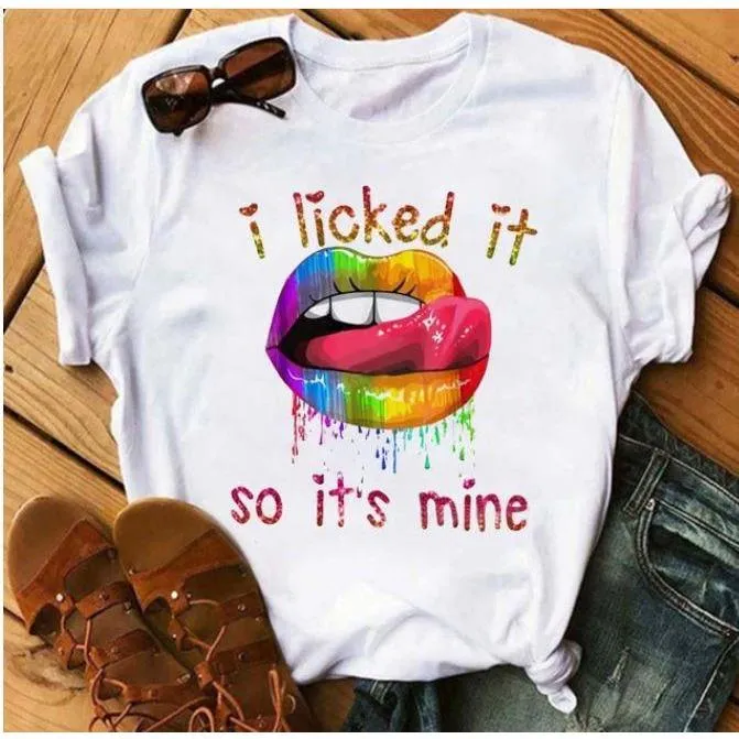 Women  Lips Print Fashionable Stylish Lips T Shirts