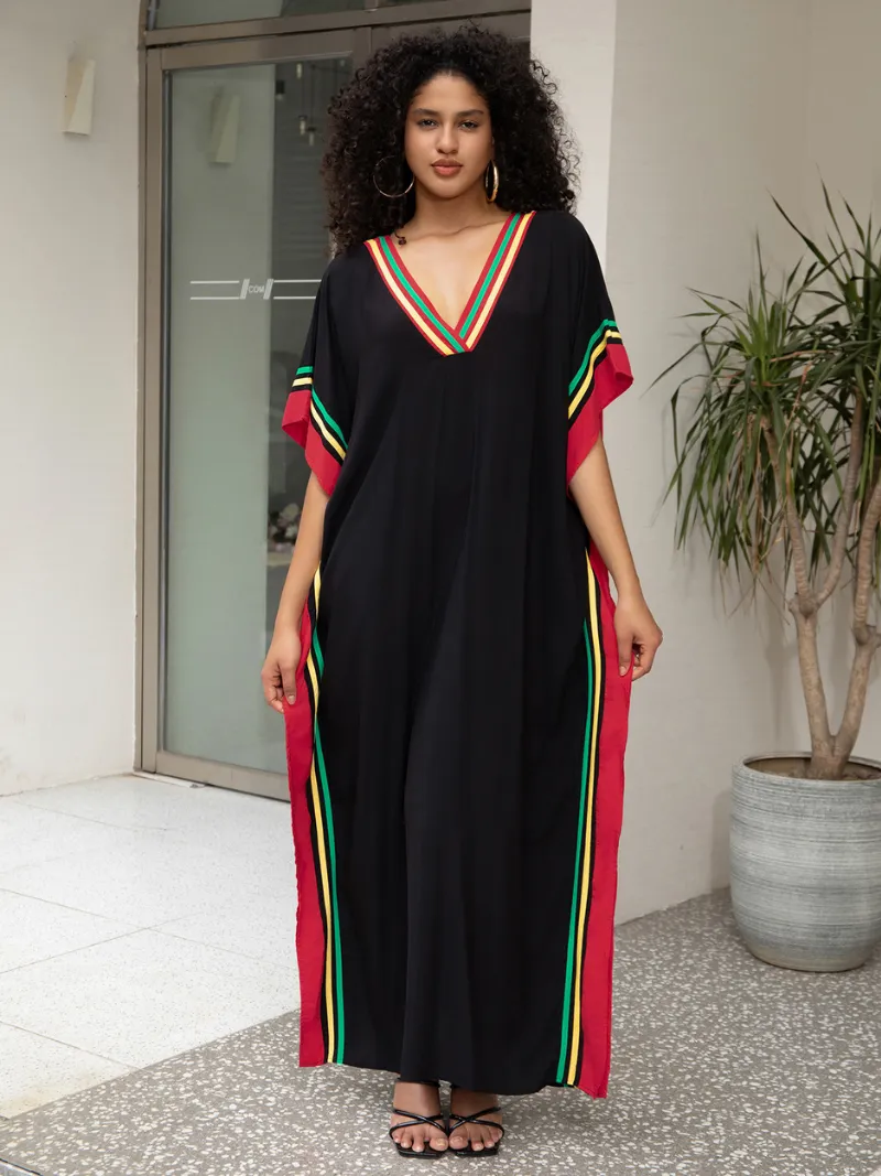 Women's Fashionable Robe Bikini Cover-Up Long kaftan Dress