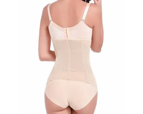 Women's Waist Trainer Cincher Tummy Slimming Corset Belt Lace - Nude L